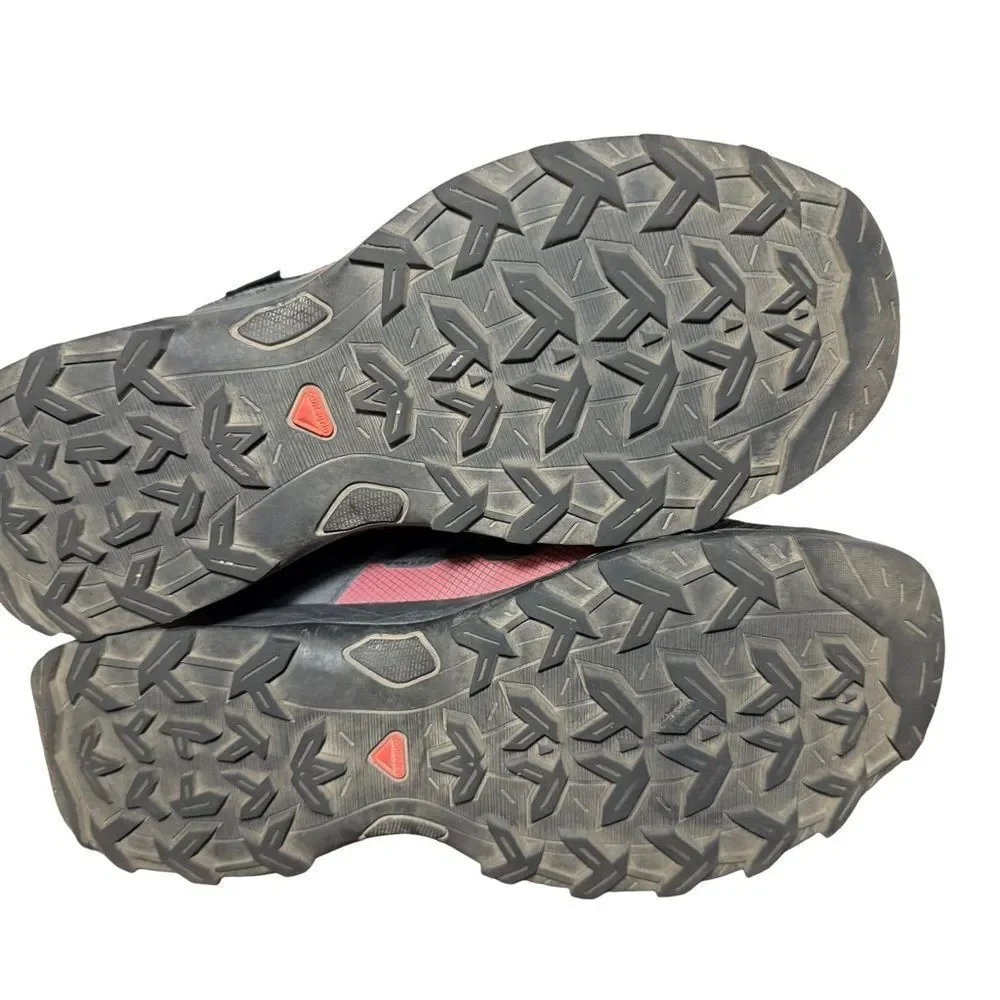 Salomon hiking Gray and Red Athletic Shoes size 8